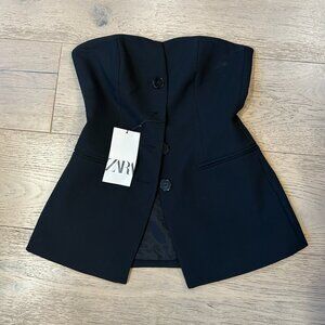Zara Black Strapless Blouse